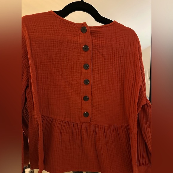 Madewell Gauze Button Back Peplum Top | SZ M - Picture 2 of 3
